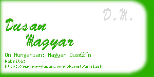 dusan magyar business card